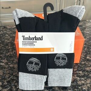 TIMBERLAND PERFORMANCE CUSHIONED CREW SOCKS 5 PAIRS SIZE 9-12 NWT